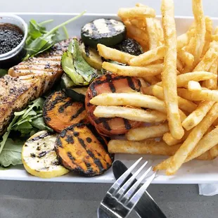 grilled salmon dinner