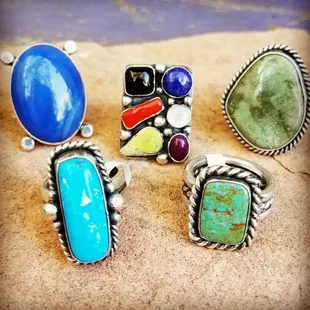 Local Navajo artisan rings.