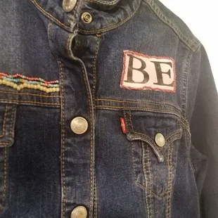 Embellished denim, locally done by hand.