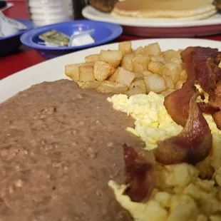 Eggs cooked just how i like them beans wow