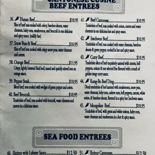 menu