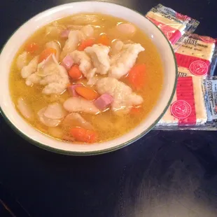 Homemade Ham Bean and Dumpling Soup... yummy