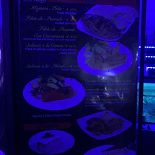 Latin food menu