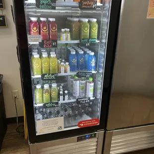 a refrigerator full of drinks