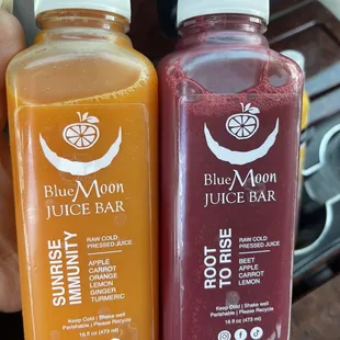 My favorite Juices  Sunrise Immunity Juice &amp; Root to Rise Juice