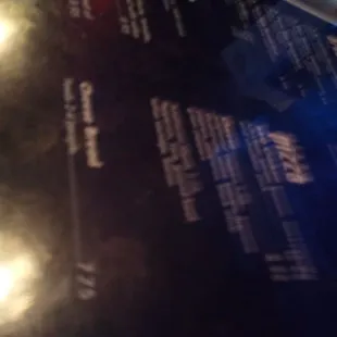 Pizza Menu