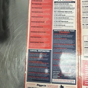 menu