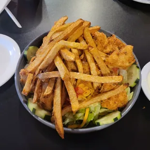 Pittsburgh Salad with Crispy Chicken $14.59.  I tried it and won&apos;t knock it. It was delicious!