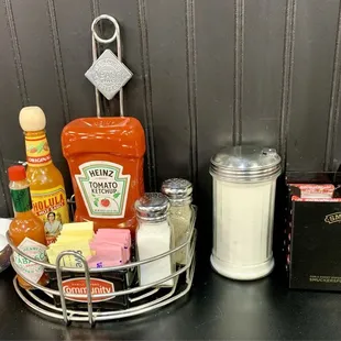 Condiments on the table