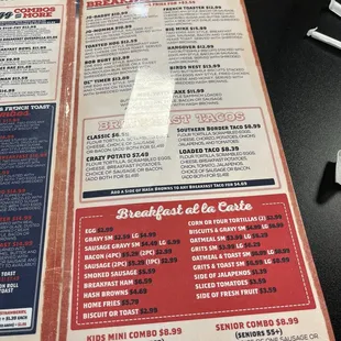 menu