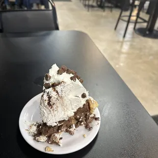 a piece of cake on a plate