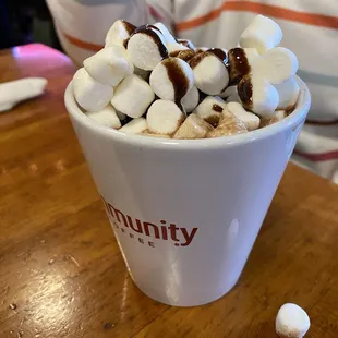 Hot chocolate w/LOTS OF MARSHMALLOWS! ;)