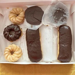 a variety of donuts in a box