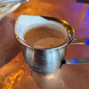 No plastic dressing container..yea