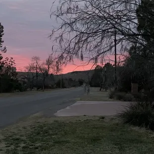 Up the street, to the west (of course) sunset!