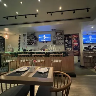 interior, sushi and sashimi