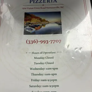 menu