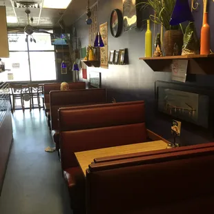Part of the small amount of seating