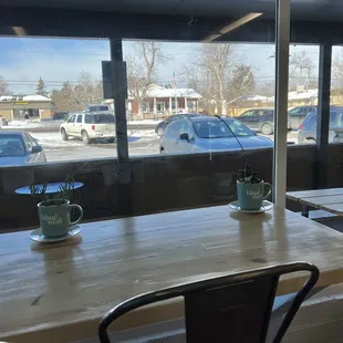 Window bar seating.