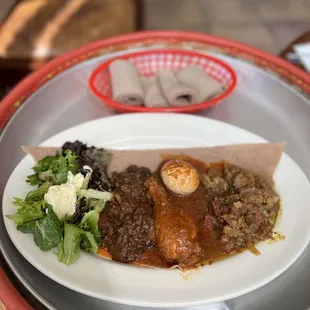 a plate of food on a table