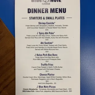 Pupu Menu with new starters including Spicy Ahi Poke, Shrimp Ceviche and savory new pizza combos.