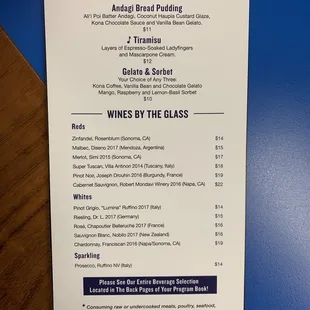 Make sure to save room for our decadent dessert options, featuring the newly added Tiramisu.