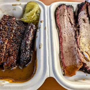Picos bbq 2 meat plate - ribs and brisket