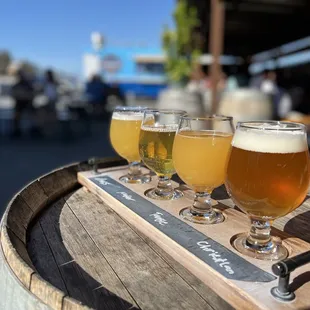 a flight of beers