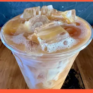 Salted caramel pumpkin iced latte