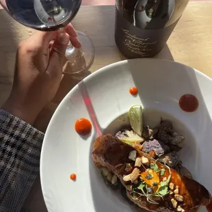 Salmon Steak paired with our Landmark Vineyards Overlook Pinot Noir Vintage 2018