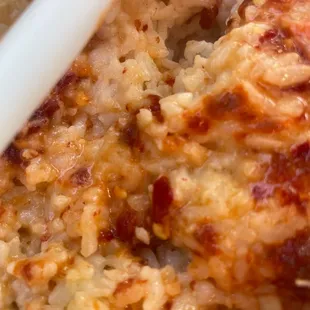 Gelatinous pile of soupy rice