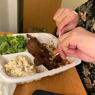 Bbq chicken and kalbi