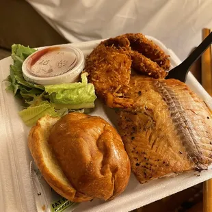 a tray of food