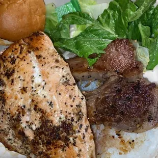 38. Lamb and Salmon Combo