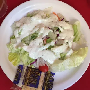 Side salad.  Next time I'll ask for dressing on the side.