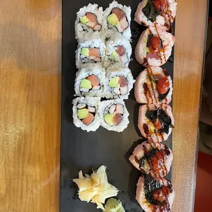 Caprese and Alaskan roll