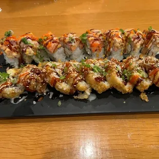 In back is the krusty krab roll (which was amazing) and the front is the Las Vegas roll