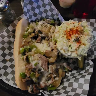 Philly Steak Sandwich w/coleslaw