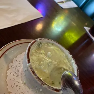 Cream of Broccoli so warm and yummy on this breezy day!