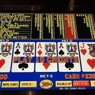 Video Poker...Fun, local spot.