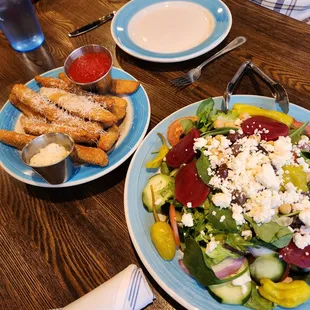 Eggplant Fries &amp; Greek Salad