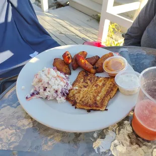 fish her way - blackened mahi and plantain