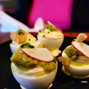 Smoked Trout Deviled Eggs
