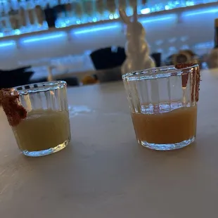 Shots of frozen cocktails