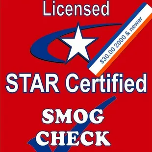 Star certified smog testing and repairs