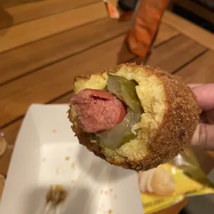 Pickle corn dog