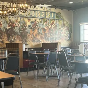 See the racetrack pic on the diner wall.