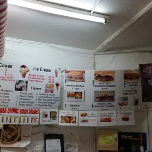 menus and prices of donuts