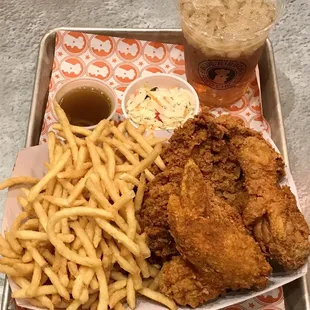 fried chicken and french fries