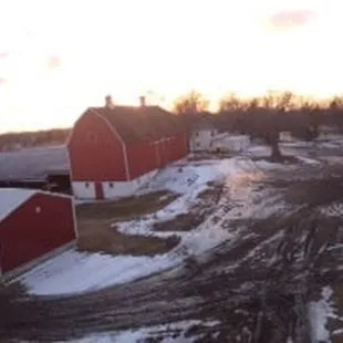 a farm in the winter